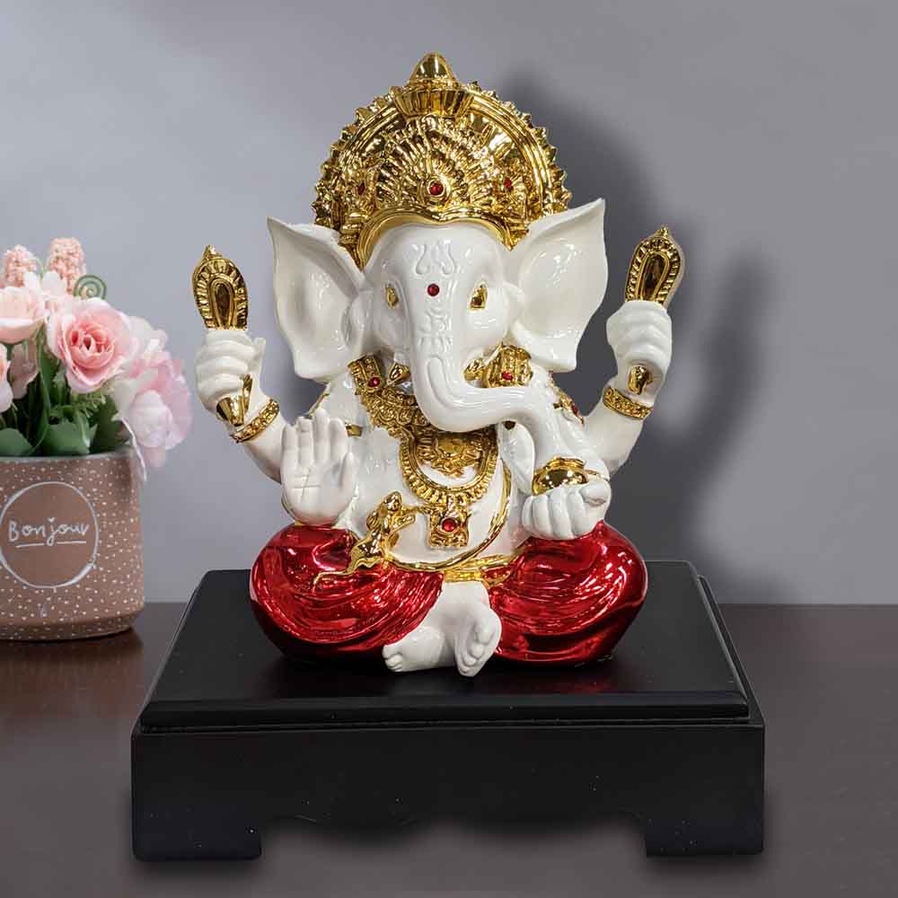 Golden Ganesha Idol in Ashirwada Pose